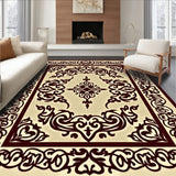 Christmas Damask Baroque Holiday Scroll Floor(Beige)