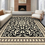 Ornate Paisley Mosaic Arabesque Symmetrical Curved Artisan(Black)