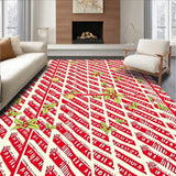 Festive Cane Stripe Interlocking Ornament Motif(Red)