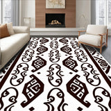 Chevron Zigzag with Ethnic Symbol Details(Brown)