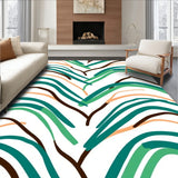 Chevron Zigzag Wave Contemporary Floor Covering (Teal) - ODIKA