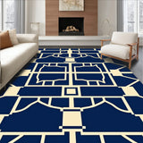 Mid Grid Motif with Checkered Dapple Accents (Blue)