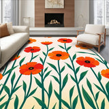 Harvest Season Poppy Meadow Floral with Autumn Blooms(Orange)