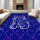 Playful Holiday Cat Trace with Sparkling Festive String Lights(Blue)