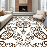 Elegant Arabesque Scroll Patina Filigree Weathered Artisan(Beige)