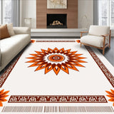 Sunburst Medallion with Aztec Border(Orange)