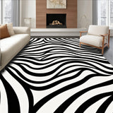 Zebra Inspired Animal Print Abstract Wildlife Motif Decorative(Black)