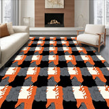 Gingham Pumpkin Patch Style Entry Accent(Orange)