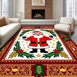 Joyous Multicultural Winter Holiday Celebration Floor Covering(Red)