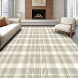 Designer Inspired Neutral Tone Plaid Look Area(Beige)