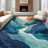 Abstract River Rock Design Doorway(Blue)