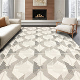 Geometric Beige Non Slip Backing Entryway Modern Hallway Area(Beige)