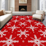 Festive Nordic Snowflake Motif with Interlocking Accents Holiday(Red)