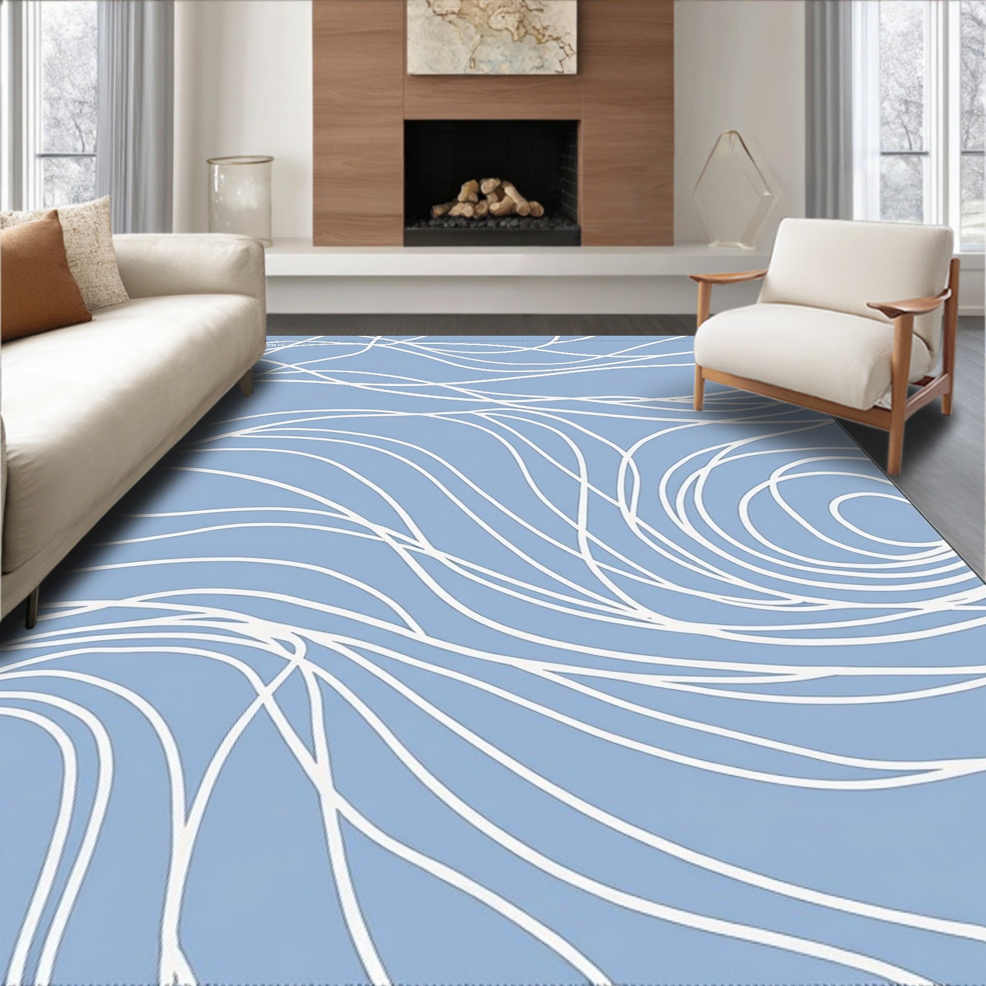 Scandinavian Inspired Waves and Minimalist Dotted Accents (Blue) - ODIKA