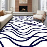 Nautical Wave Interlocking Contemporary Modern Stylish Decorative (Blue)