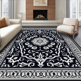 Elegant Medallion Bordered Pile Contemporary(Black)