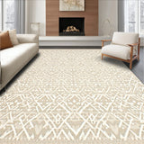 Beige with Interwoven Diamond Shapes and Litter Catch Texture(Beige)