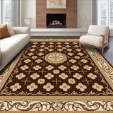 Classic Medallion Array with Vintage Faded Border and Elegant Flourishes(Brown)