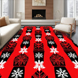 Buffalo Check Holiday Tartan with Snowflake Motifs(Red)