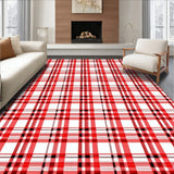 Winter Gingham Entrance with Charming Farmhouse Squares(Red)