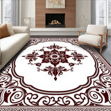 Ornate Medallion with Intricate Botanical Motifs(Brown)
