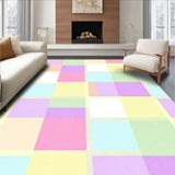 Cheerful Checkered Romance Festival Celebration Design Floor Covering(Yellow)