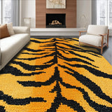 Ultra Soft Area Rug, Non Slip, Stain Resistant, Washable Area Rugs for Living Room, Bedroom, Chic Leopard Skin Plush Living Room(Orange)