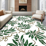 Lush Forest Canopy With Intricate Leaf Motifs And Subtle Vine Accents(White)