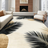 Coastal Breeze with Abstract Leaf Design Area(Beige)