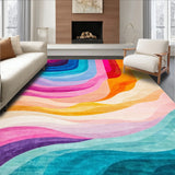 Whimsical Waves Colorful Undulating Design for Playrooms(Blue)