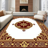 Ornate Medallion Tapestry with Scrollwork Border Flourishes(Brown)