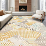 Abstract Rhombus Contemporary Beige Geometric Area(Yellow)