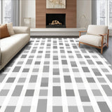 Modern Buffalo Check Interlocking Plaid Floor Art(Gray)