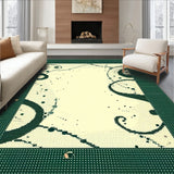 Creative Activity with Beige Foundation and Dynamic Green Swirl Accents(Beige)