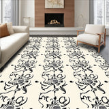 Elegant Symmetrical Floral Artisan Crafted Contemporary(Beige)