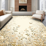 Whimsical Flower Garden Beige Non Slip Entryway Bloom(Beige)