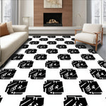 Bold Gingham Inspired with Staggered Rectangular Motifs (Black) - ODIKA