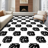 Bold Gingham Inspired with Staggered Rectangular Motifs (Black) - ODIKA