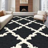 Brushstroke Artisan Trellis Luxurious Modern Transitional(Black)