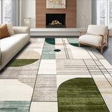 Abstract Geo Patch Low Pile Non Slip(Beige)