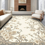 Elegant Floral in Smoke and Beige Non Shedding(Beige)