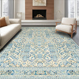 Elegant Geometric Area with Beige and Blue Hues for Modern Decor(Beige)