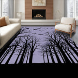 Haunted Forest with Shadowy Bats and Gnarled Trees(Purple)