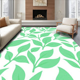 Botanical Motif with Flowing Leaf Silhouettes and Shapes(Green)