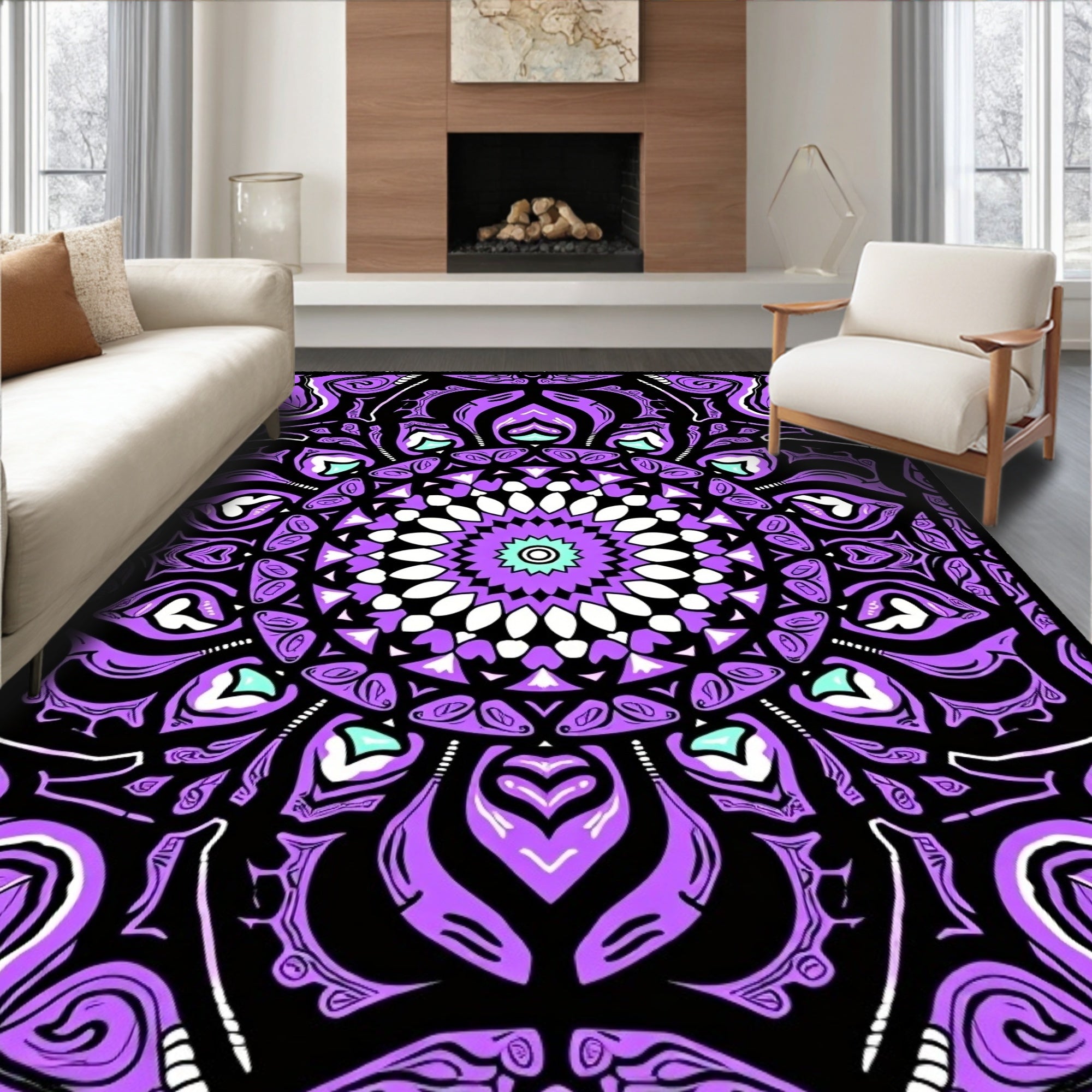 Contemporary Ornate Symmetrical Arrangement (Purple) - ODIKA