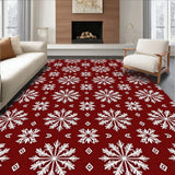Festive Snowflake Wonderland With Nonslip Backing(Red)