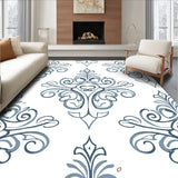 Elegant Damask Swirl Curved Flourish (White)