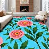 Blooming Peony with Watercolor Splash Effects (Blue)