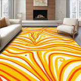 Abstract Waves Flowing Curves Artistic Expression Contemporary Style(Orange)