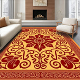Luxurious Medallion Plush Trellis Swirl Elegant (Orange)